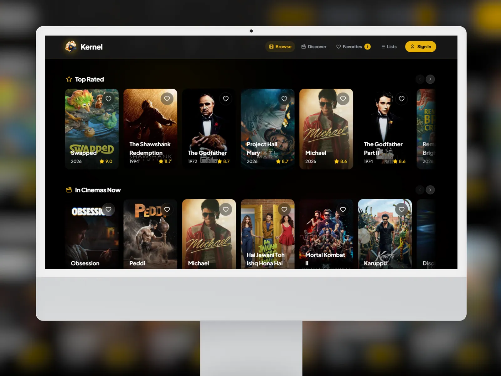 Kernel, Film catalogue