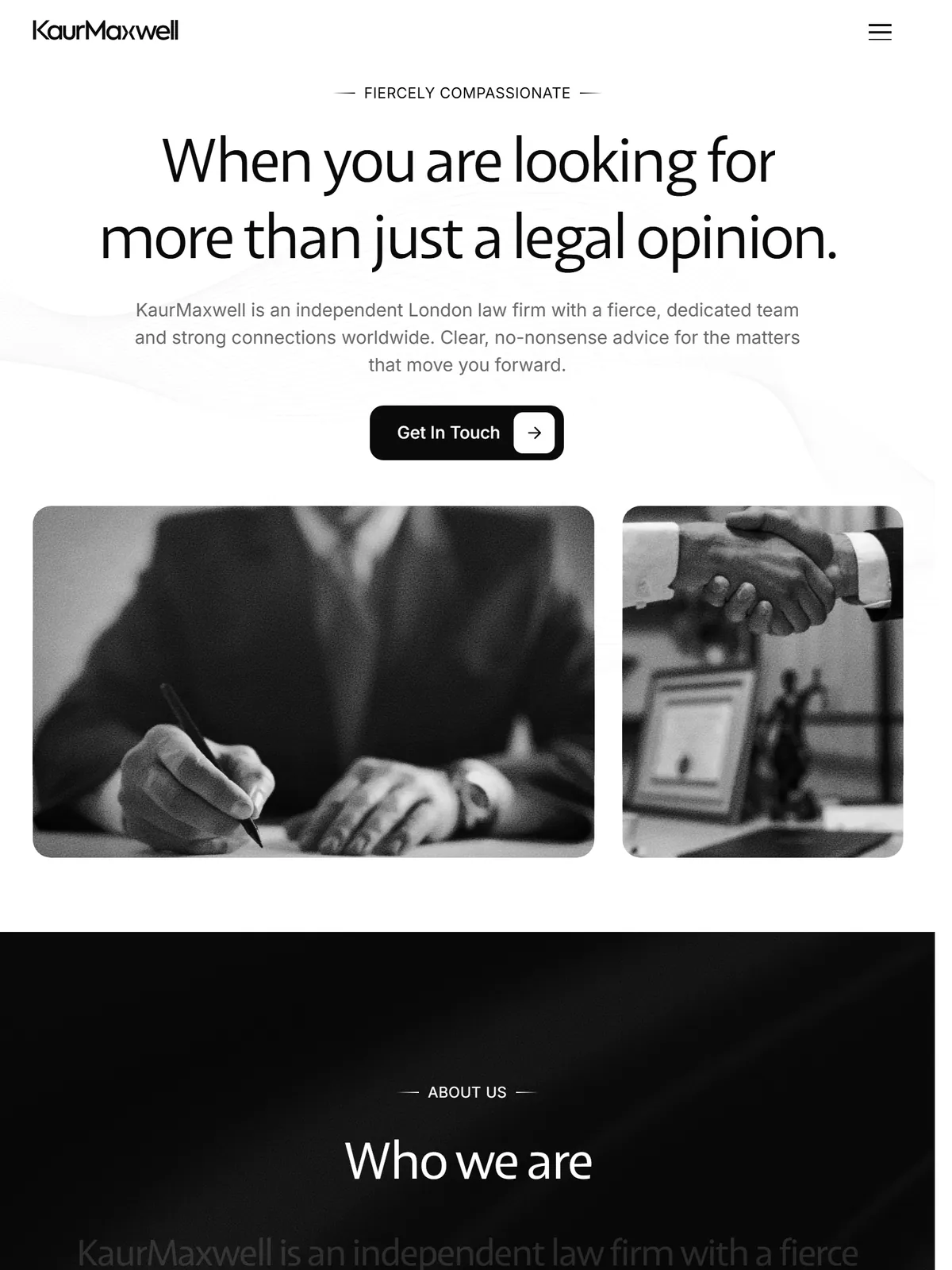 The law firm concept shown on a tablet